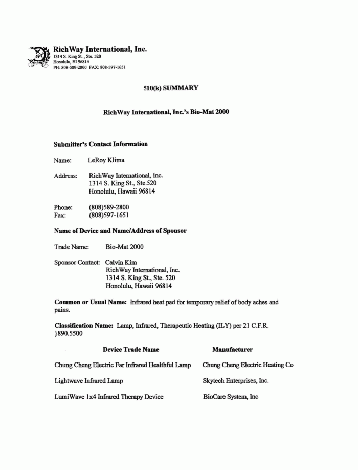 Biomat FDA Page 1